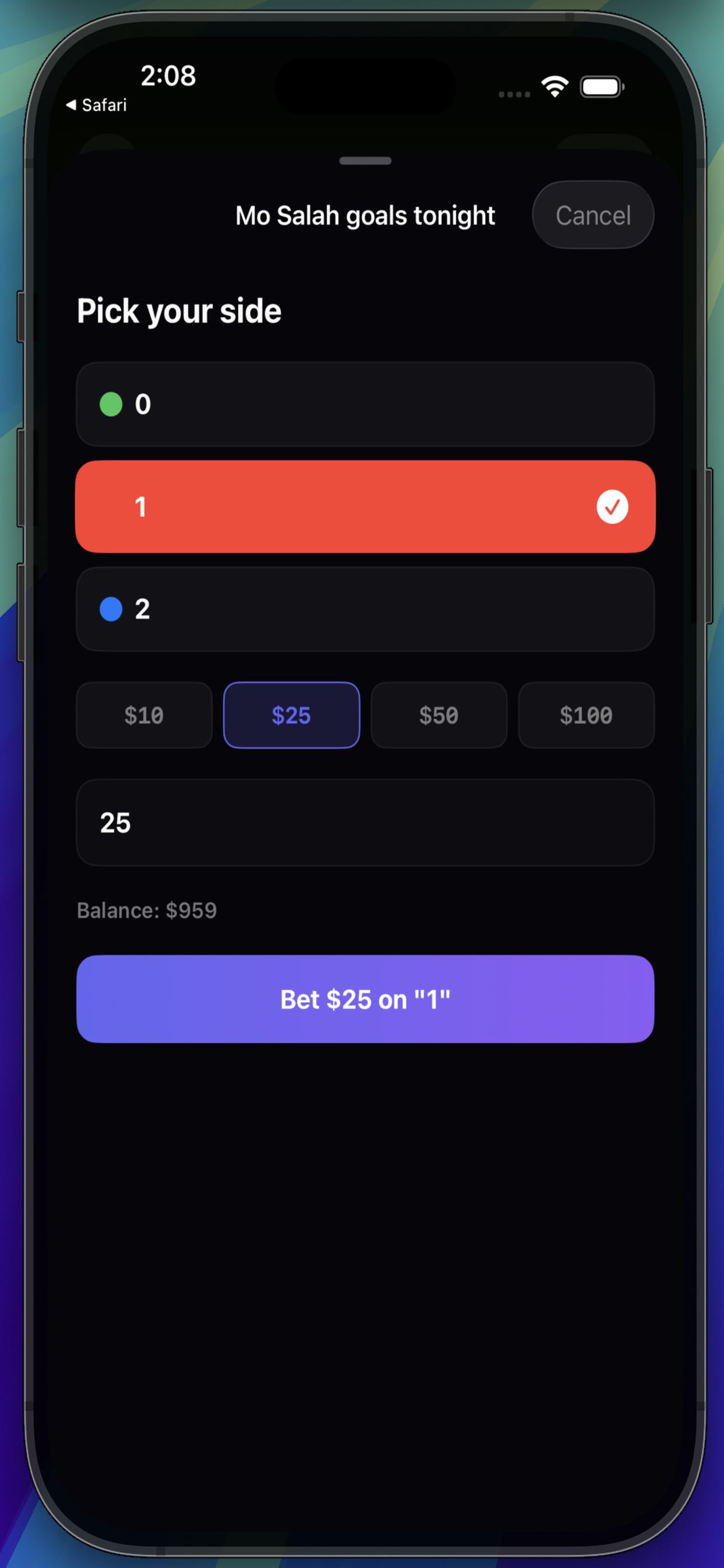 Create bet